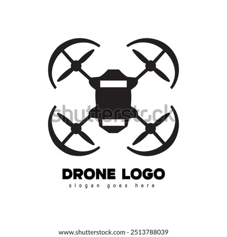Vector drone icon black design. Drone logo.