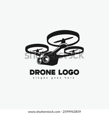 Vector drone icon black design. Drone logo.