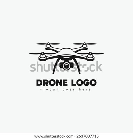 Vector drone icon black design. Drone logo.