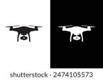 Vector drone icon black white design. Vector drone icon symbol design drone icon or logo.