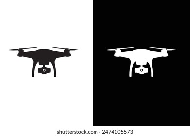 Vector drone icono blanco negro diseño. Vector de drones icono de diseño de símbolos de drones icono o logotipo.