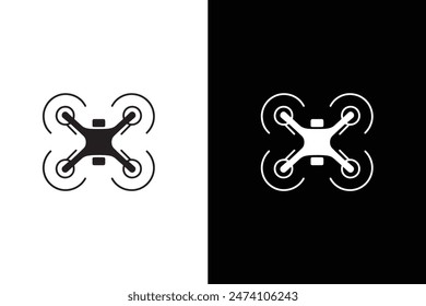 Vector drone icon black white design. Vector drone icon symbol design drone icon