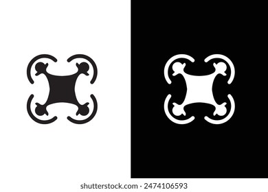 Vector drone icon black white design. Vector drone icon symbol design drone icon.