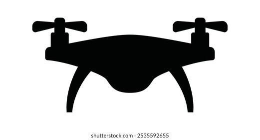 Ícone de drone vetorial em preto e branco.