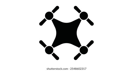 Vector drone icon black white color.