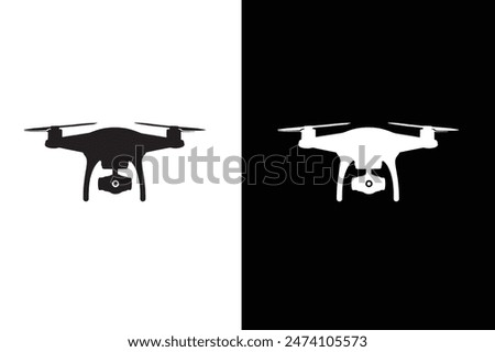 Vector drone icon black white design. Vector drone icon symbol design drone icon or logo.