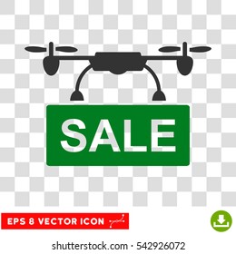 Vector Drone Sale EPS vector icon. Illustration style is flat iconic bicolor green and gray symbol on a transparent background.