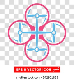 Vector Drone Screws EPS vector icon. Illustration style is flat iconic bicolor pink and blue symbol on a transparent background.