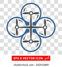 Vector Drone Screws EPS vector pictogram. Illustration style is flat iconic bicolor cobalt and gray symbol on a transparent background.