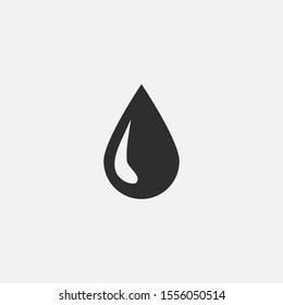Vector drop black icon   isolated   on a gray square  background