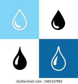 Vector drop black icons on the blue background