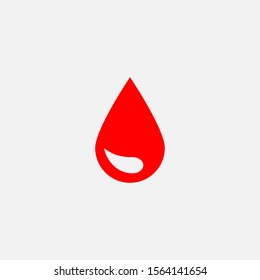 Vector drop blood  red icon isolated   on a gray   background.Blood donation concept