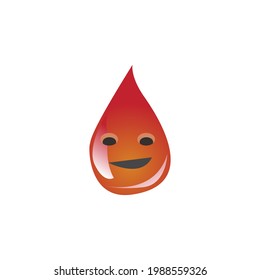 vector of a drop of blood that has a face, suitable to be used to complement flyers or banners for World Blood Donor Day or others