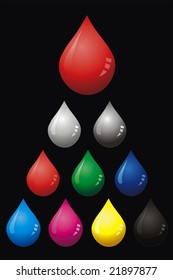 vector drop blood, water and liquid