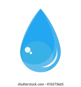 Vector drop. Blue water drop illustration. Design elements for marketing, advertising, promotion, branding and media. Flat cartoon illustration. Objects isolated on a white background.