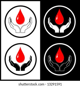 Vektorgrafiken fallen in die Hände Symbole. Ändern Sie einfach.