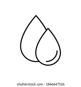 Icono de caída del vector, gota de sangre, gota de agua, símbolo de ilustración plana en fondo blanco aislado para UI/UX y sitio web.