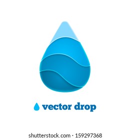 Vector drop illustration. Abstract logo water design for any idea.