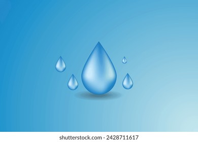 vector drop on blue background, world water day