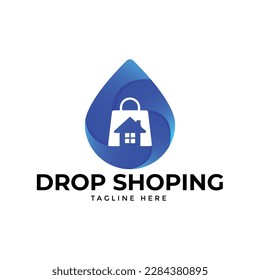 Vector Drop Shoping Gradient Logo Design Template