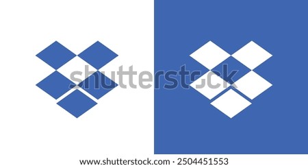 Vector Dropbox Icon Symbol Blue And White