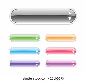 Vector drop-down glossy button. For other similar images from the series, please, check my portfolio.