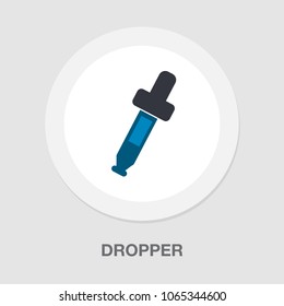 vector dropper icon, eyedropper illustration - medical instrument, science symbol