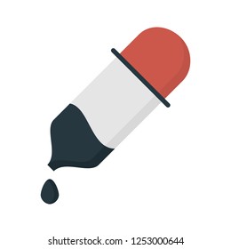 vector dropper icon, eyedropper illustration - medical instrument, science symbol