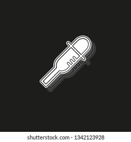 vector dropper icon, eyedropper illustration - medical instrument science symbol