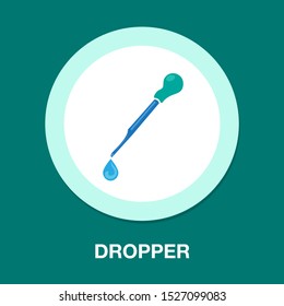 vector dropper icon, eyedropper illustration - medical instrument, science symbol