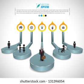 Vector drops 3d for business concepts with  icons / can use for info-graphic / loop business report or plan / modern template / education template / business brochure /  system diagram