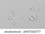 Vector drops png. Drops after rain, drops of dew. Condensation on the surface or glass.