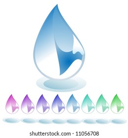 Vector of drops, purple and green are great for (bio) fuel