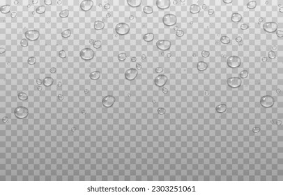 Vector drops of water. Drops png. Drops on the surface, on the glass png. Drops after rain. Condensation on the surface, on the glass.