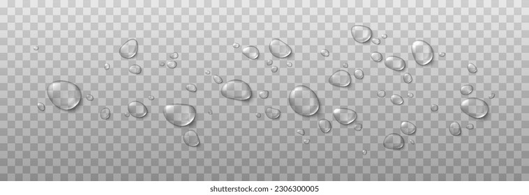 Vector drops of water. Drops png. Drops on the surface, on the glass png. Drops after rain. Condensation on the surface, on the glass.