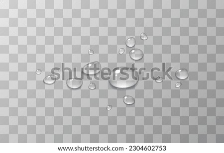 Vector drops of water. Drops png. Drops on the surface, on the glass png. Drops after rain. Condensation on the surface, on the glass.