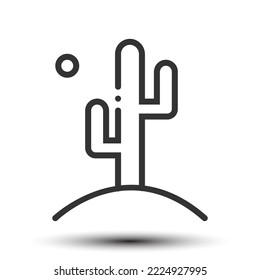 Vector drought outline icon on the empty white background, climate change and weather concept, 64x64 pixel perfect for website UI media, mobile application, poster design