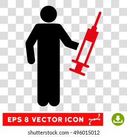 Vector Drug Dealer EPS vector pictograph. Illustration style is flat iconic bicolor intensive red and black symbol on a transparent background.