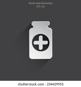 Vector drug jar flat icon. Eps 10.