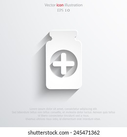 Vector drug jar flat icon. Eps 10.