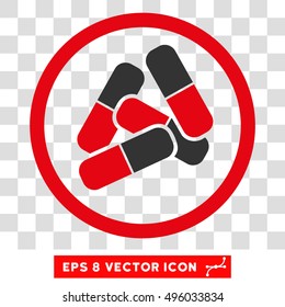 Vector Drugs EPS vector icon. Illustration style is flat iconic bicolor gray and intensive red symbol on a transparent background.