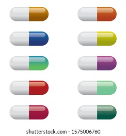 Vector drugs on white background