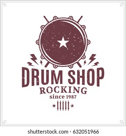 Vector drum shop logo