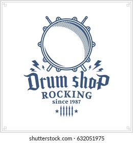 Vector drum shop logo