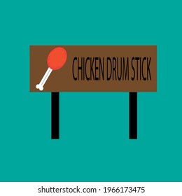 vector of drum stick chicken notification board