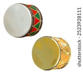 Vector Drums Christmas Decoration isolated on white background