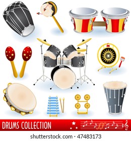 vector Drums music icons