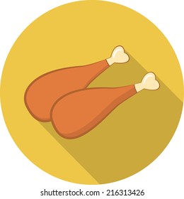 Vector drumstick chicken icon 