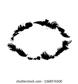 Vector Dry brush frames. Hand drawn artistic frames. Grunge brush stroke frame for text, quote, advertising design. Black and white engraved ink art. Frame border ornament square.