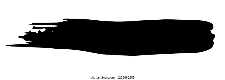 Vector dry brush stroke. Grunge distress textured design element. Black painted brush stroke .